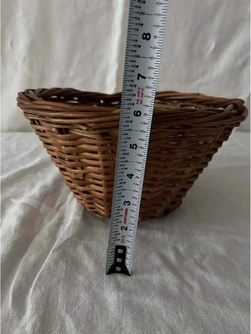 Vintage handmade wicker basket